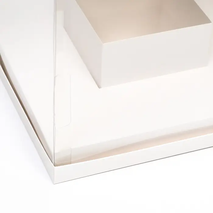 Коробка для цветов с вазой и PVC окнами, складная, 23&times;30&times;23 см, белый