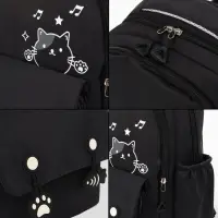 Рюкзак школьный &laquo;Котик&raquo;, 3 кармана, 2 отделения, 29&times;14&times;44 см, чёрный