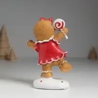 Фигурка полистоун &laquo;Пряничка в красном платье, с леденцом&raquo;, 10&times;5&times;14 см