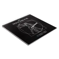 Скетчбук 240 х 240 мм, 40 листов чёрная бумага, 20 листов белая бумага, на гребне "Музыка Да Винчи", обложка мелованный картон, жёсткая подложка, блок 100/160 г/м&sup2;