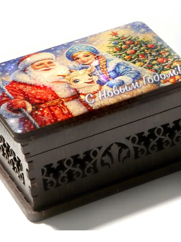 Шкатулка новогодняя &laquo;С Новым Годом!&raquo;, 9.5&times;6.5&times;5.3 см