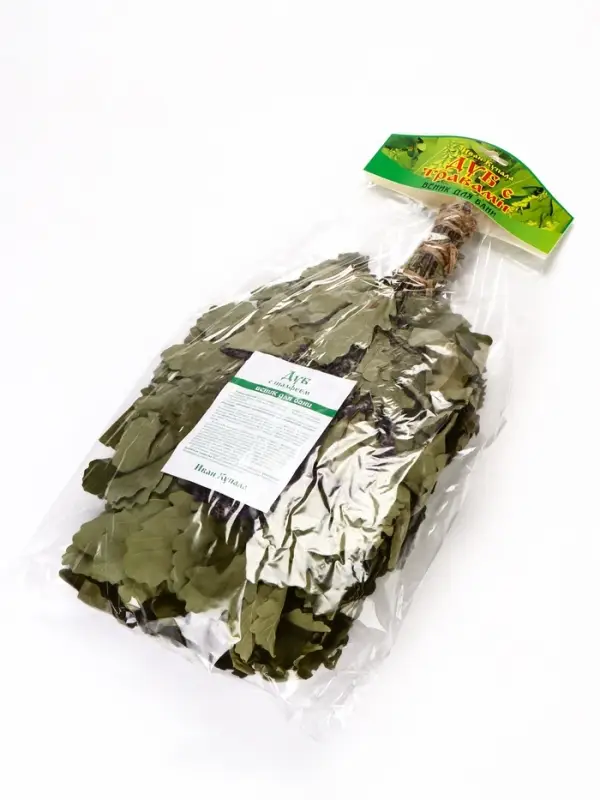 Веник для бани и сауны, дубовый, с шалфеем