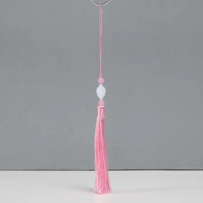 Подвеска текстиль, пластик Подвеска текстиль, пластик "Кисть. Лотос" розовая 1,2х2,7х14,5 см