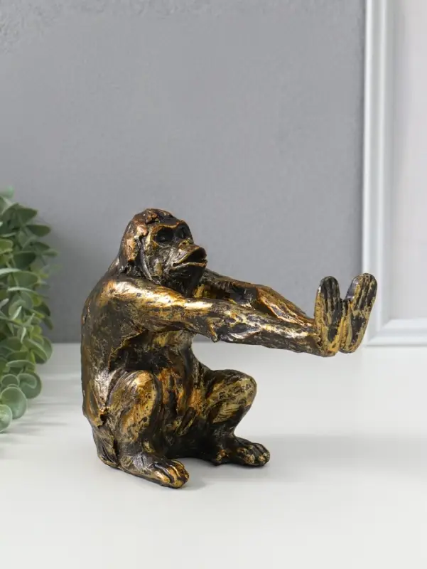 Держатель для книг полистоун "Шимпанзе с вытянутыми лапами" 22,5х9,5х16 см