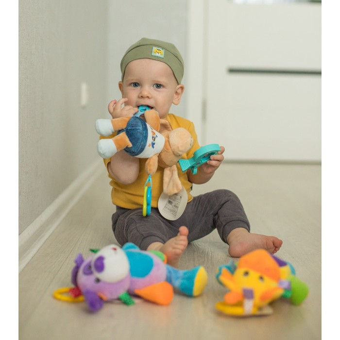 Подвеска - погремушка «Щенок Маф», прорезыватель, цвет синий, на кроватку, коляску, Крошка Я Подвеска - погремушка «Щенок Маф», прорезыватель, цвет синий, на кроватку, коляску, Крошка Я