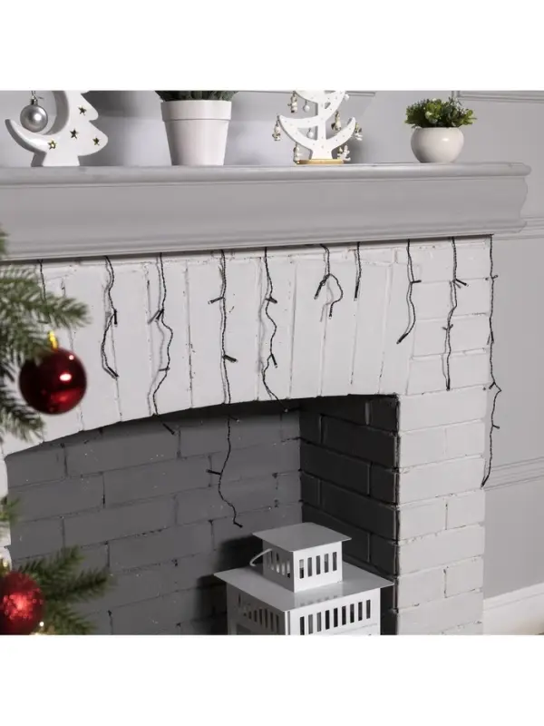 Гирлянда &laquo;Бахрома&raquo; 3&times;0.5 м, IP20, тёмная нить, 80 LED, свечение синее, 8 режимов, 220 В