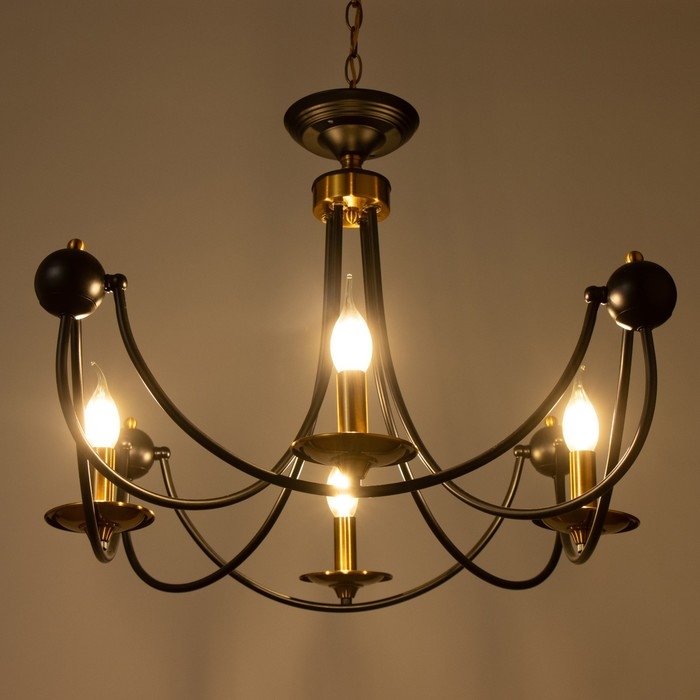 Люстра Люстра "Фломи" 4хЕ14 40Вт черно-золотой 60х73х60 см BayerLux