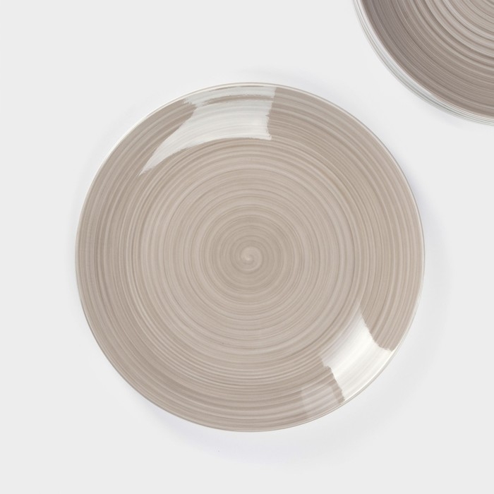 Набор фарфоровых тарелок Доляна «Палитра», 6 предметов: d=19 см, цвет серый Набор фарфоровых тарелок Доляна «Палитра», 6 предметов: d=19 см, цвет серый