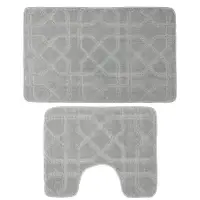 Набор ковриков для ванной и туалета тм VETTA Геометрия, 50x80см + 50x40см, полиэстер, 3 цвета