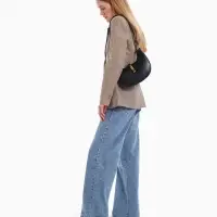 Сумка женская багет TEXTURA на молнии, 24&times;6&times;14 см, чёрная