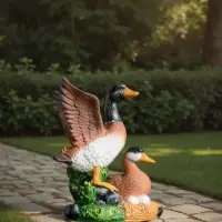 Садовая фигура из полистоуна &laquo;Утка с селезнем&raquo;, 24&times;17&times;35 см