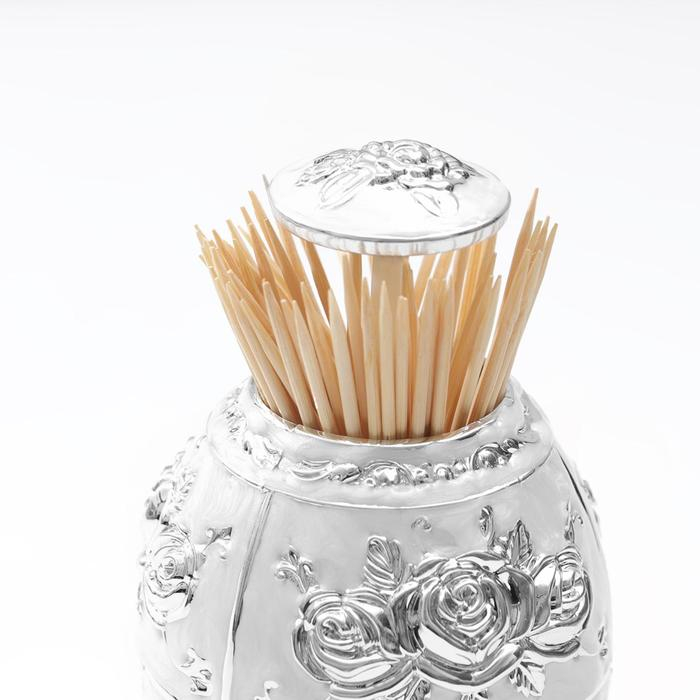 Подставка для зубочисток «Яйцо», 11×7 см, цвет серебряный Подставка для зубочисток «Яйцо», 11×7 см, цвет серебряный