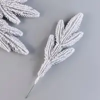 Литая веточка, голубая, заснеженная, набор 3 шт.