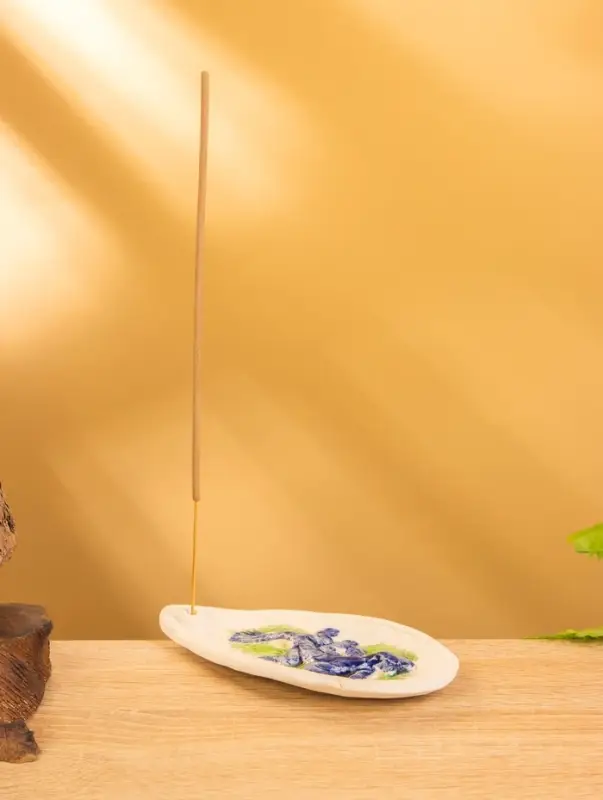 Подставка под благовония «Ящерица», 14×7×1.5 см, керамика, синяя