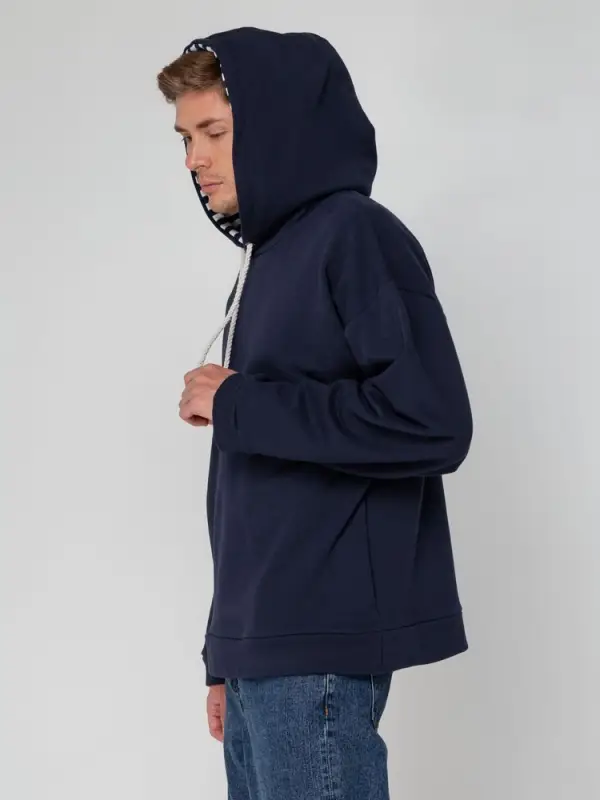 Худи унисекс оверсайз Seamark, темно-синее, размер XS/S Худи унисекс оверсайз Seamark, темно-синее, размер XS/S