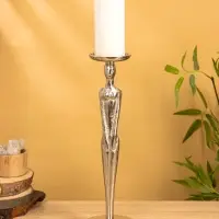 Подсвечник "Цивилизация" 13х13х 41 см, алюминий, цв. серебро Подсвечник "Цивилизация" 13х13х 41 см, алюминий, цв. серебро