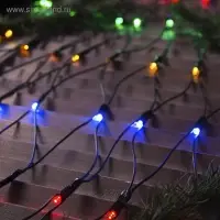 Гирлянда &laquo;Сеть&raquo; 2&times;1.5 м, IP44, УМС, тёмная нить, 192 LED, свечение мульти, 220 В