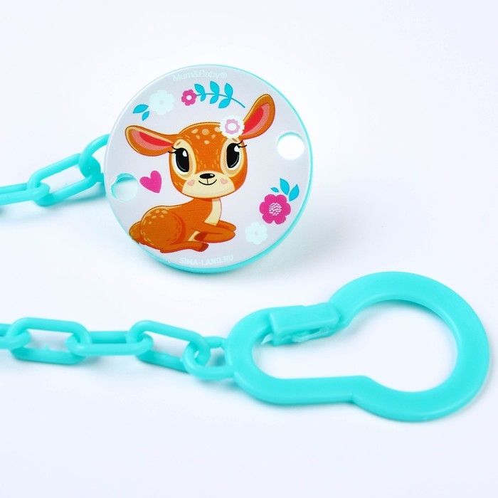 Держатель для соски - пустышки «Мамы и малыши: оленёнок», на цепочке