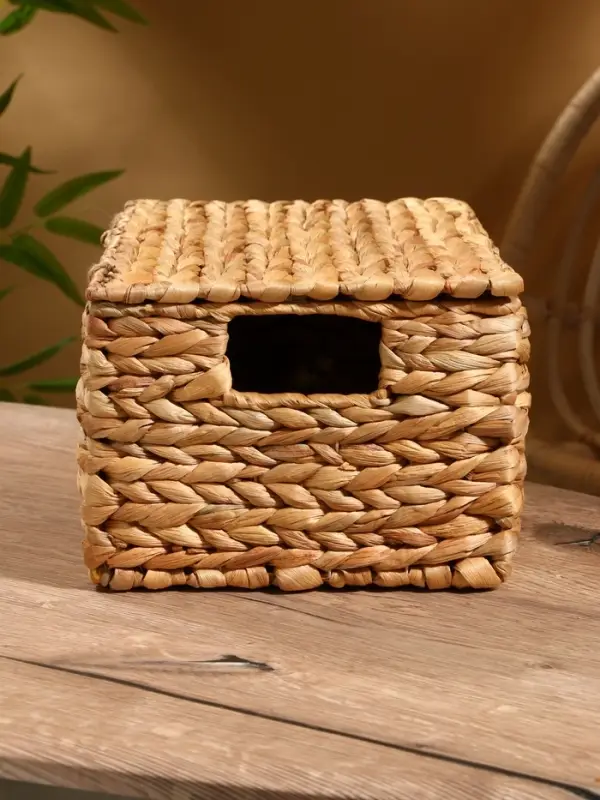 Корзинка прямоугольная с крышкой, 33×22×14 см, водный гиацинт Корзинка прямоугольная с крышкой, 33×22×14 см, водный гиацинт