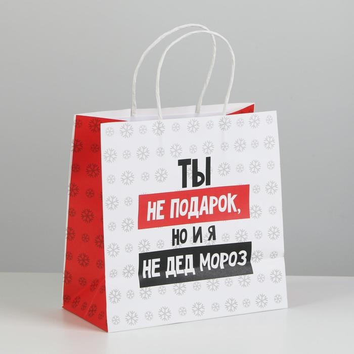 Пакет подарочный новогодний «Ты не подарок», 22 х 22 х 11 см