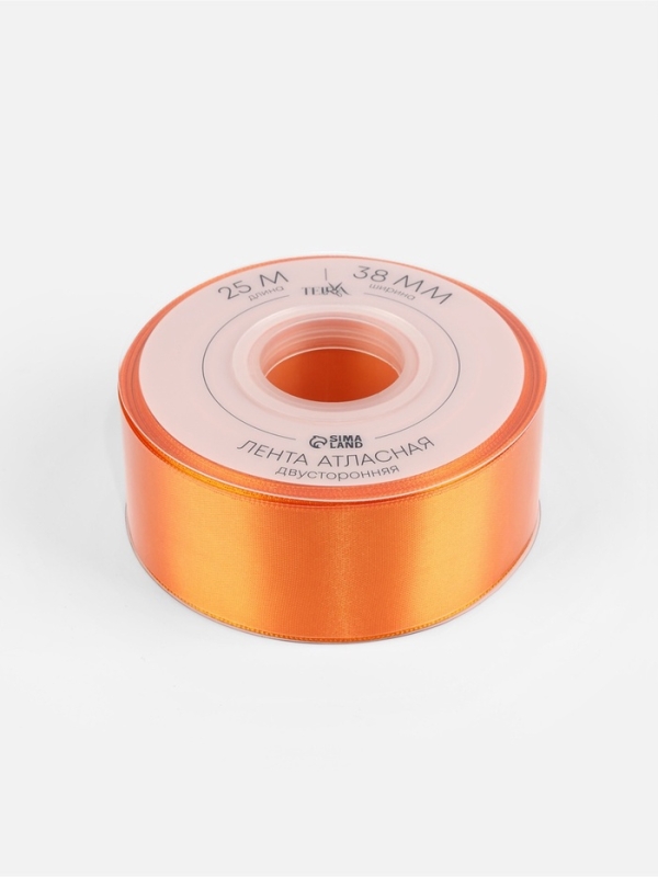 Лента атласная двухсторонняя №751 38мм*25±1м ярко-оранжевый TR Лента атласная двухсторонняя №751 38мм*25±1м ярко-оранжевый TR
