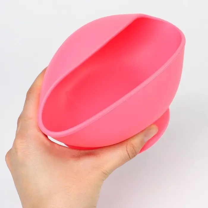 Тарелка детская Крошка Я, на присоске 350 мл., из силикона, 12&times;8&times;5, розовый