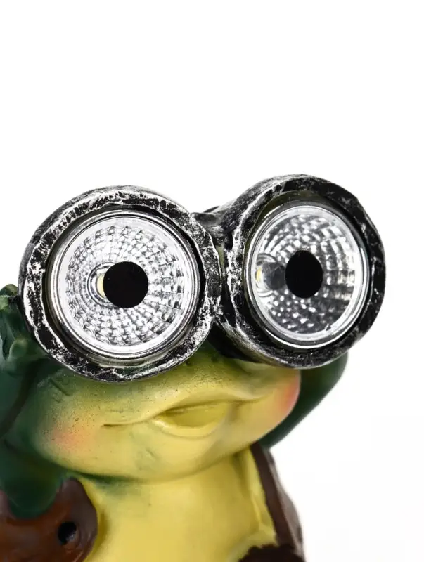 Садовая фигура - фонарь из полистоуна &laquo;Лягушонок с биноклем&raquo;, 8&times;7&times;15 см