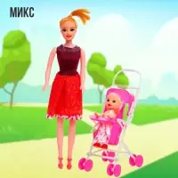 Кукла-модель &laquo;Мама с дочкой&raquo; с коляской, МИКС