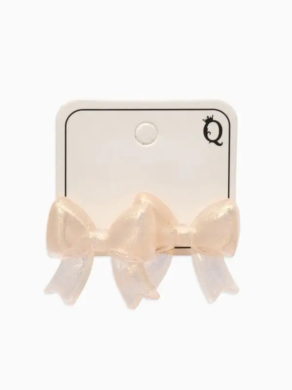 Серьги пластик &laquo;Бантик&raquo;, перламутровый, бежевые