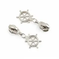 Бегунок для молнии &laquo;Спираль&raquo;, №7, &laquo;Штурвал&raquo;, 10 шт., цвет никель