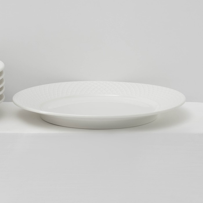 Набор тарелок обеденных фарфоровых Wilmax «Юлия Высоцкая», 6 предметов: d=25,5 см, цвет белый Набор тарелок обеденных фарфоровых Wilmax «Юлия Высоцкая», 6 предметов: d=25,5 см, цвет белый