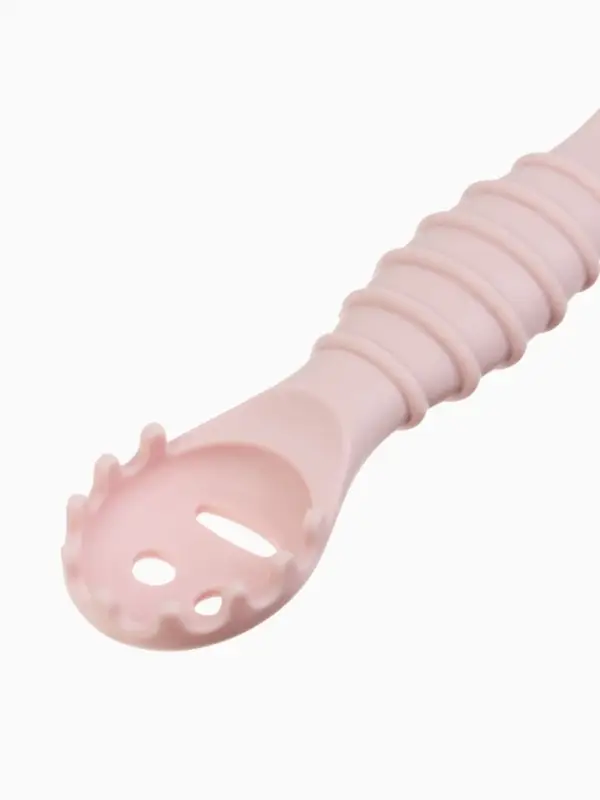 Ложка детская для прикорма, силикон, набор 3 шт., розовый M&B