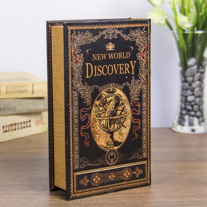 Сейф-книга дерево  Сейф-книга дерево "Открытие нового мира" кожзам 21х13х5 см