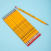 Карандаш чернографитный Deli Scribe HB 6-гр, с ластиком, желтый EC003-HB