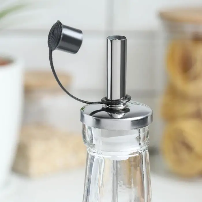 Бутыль стеклянная для соусов и масла «Васильки», 500 мл, 6×30 см