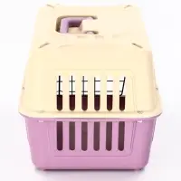 Переноска для животных, 44&times;31&times;27 см, пластик, бежевая, лавандовая