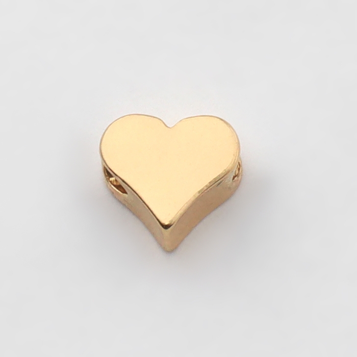 Бусина-разделитель родир. «Сердечко», 6×6 мм, d(вн.)=2 мм, (набор 10 шт.), цвет золото Бусина-разделитель родир. «Сердечко», 6×6 мм, d(вн.)=2 мм, (набор 10 шт.), цвет золото