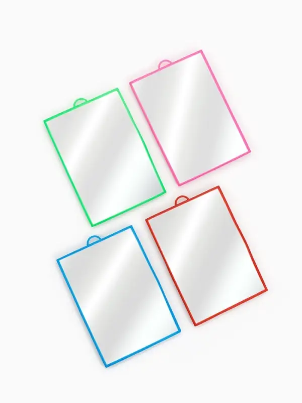 Зеркало настольное, прямоугольное, настенное, 12&times;17 см, (11&times;16 см), МИКС