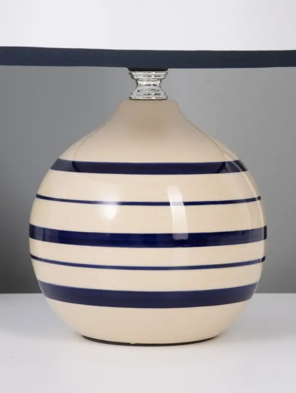 Лампа настольная E27 40Вт "Полоски. Ретро" беж с синим 20х20х32,5 см