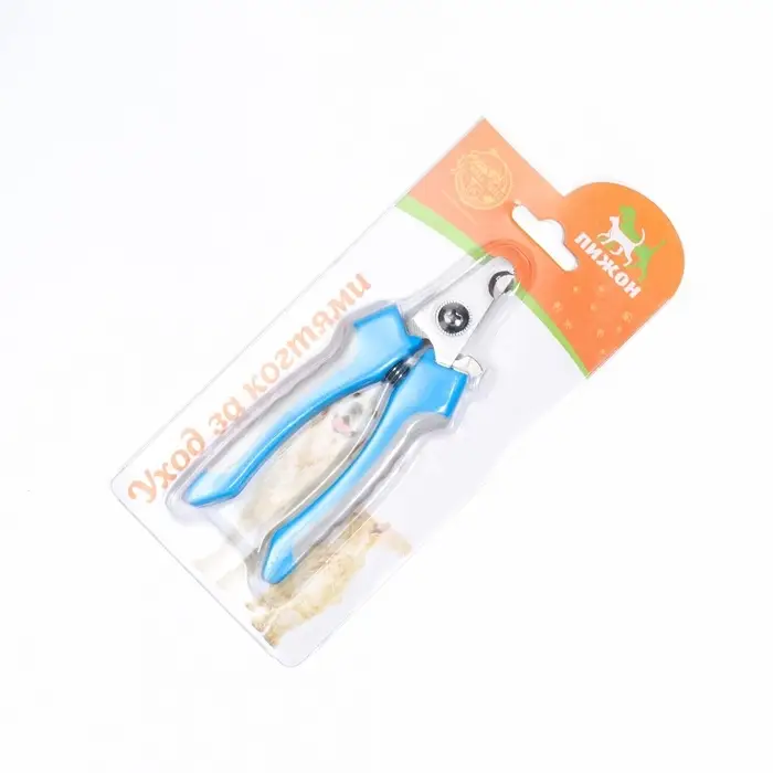 Когтерез боковой малый, с нескользящими ручками, отверстие 9 мм, голубой