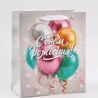 Пакет подарочный &laquo;С Днём рождения. Шары&raquo;, 23&times;27&times;11.5 см