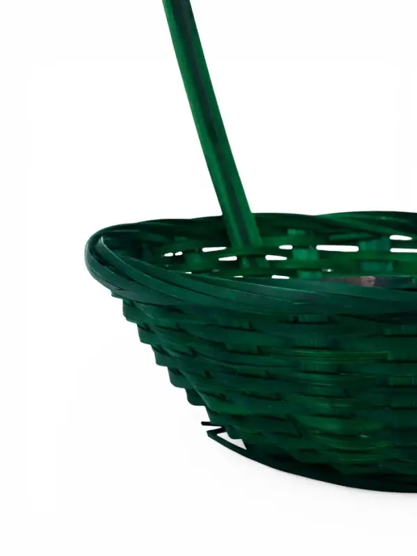 Корзина плетеная 20 х 20 х _ см, ручка h=21 см зеленая (К1862905)