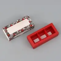 Коробка подарочная для 3 конфет &laquo;Ёлочные шары&raquo;, 13.3&times;3.3&times;5.8 см