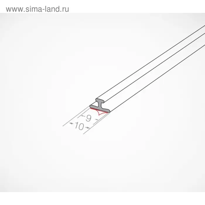 Т-профиль пластиковый для крепления разделителей на полке, 1000×10×10 мм, прозрачный Т-профиль пластиковый для крепления разделителей на полке, 1000×10×10 мм, прозрачный