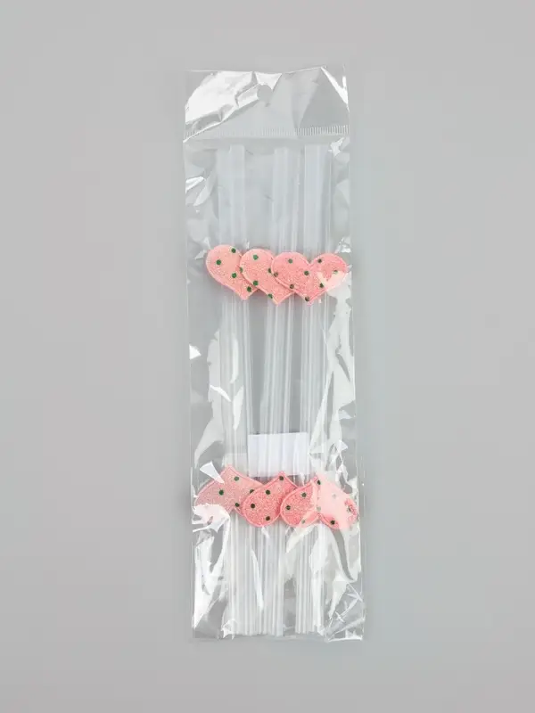 Трубочки для коктейля «Сердечки», розовые (набор 6 шт) Трубочки для коктейля «Сердечки», розовые (набор 6 шт)