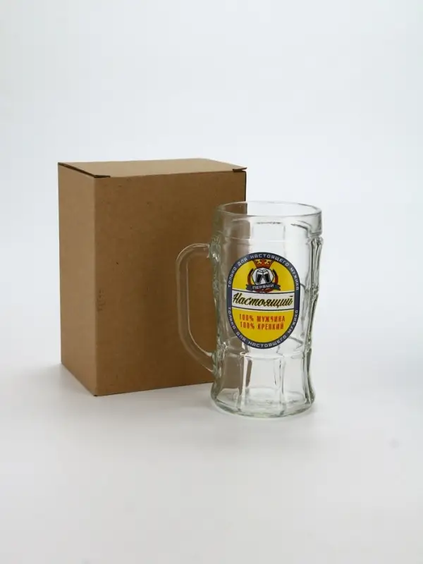 Кружка пивная стеклянная «Настоящий мужчина», 500 мл Кружка пивная стеклянная «Настоящий мужчина», 500 мл