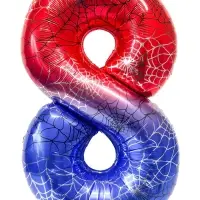 Воздушный шар фольгированный 40" цифра "8" героическая тема, цвет красный и синий, в ин.уп.