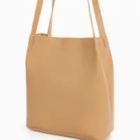 Сумка - мешок женская на магните, 25&times;10&times;26 см, бежевая