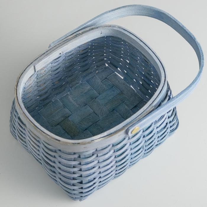 Корзина плетеная, секвойя, 17,5x15x11,5/23,5 см, синий Корзина плетеная, секвойя, 17,5x15x11,5/23,5 см, синий