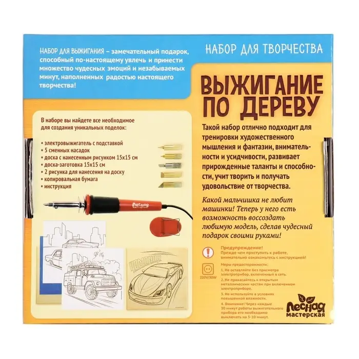 Выжигание и роспись по дереву &laquo;Чемпион&raquo;, набор для творчества